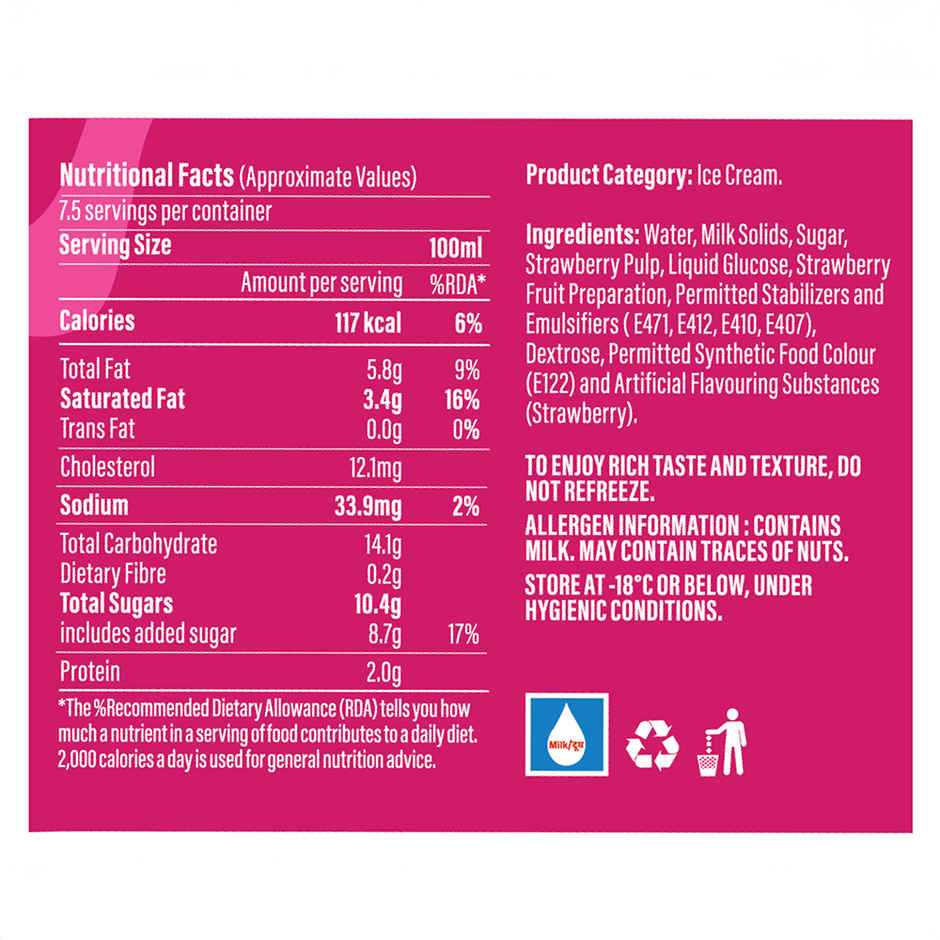 Mimo Strawberry Rush Divine Ice Cream Tub