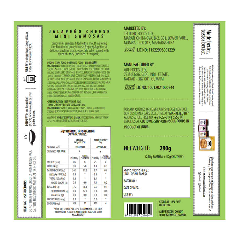 Adf Soul Mini Jalapeno Cheese Samosa