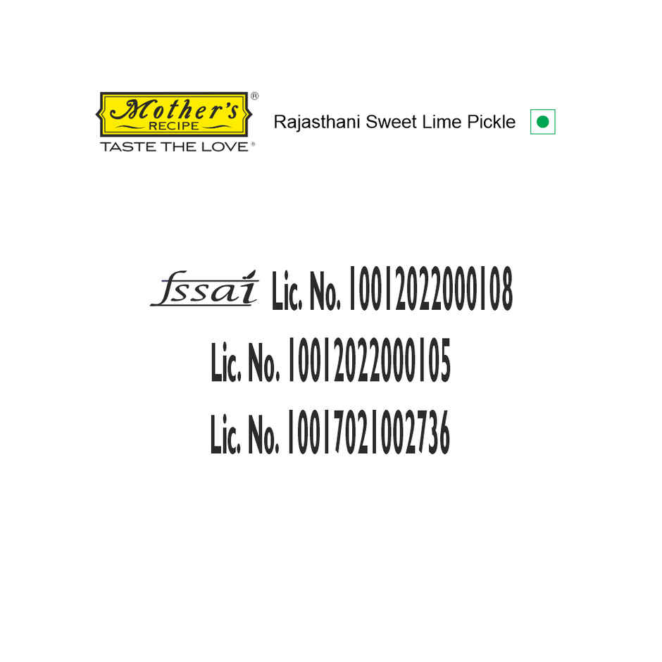 Mother's Recipe Pickle - Rajasthani Sweet Lime 