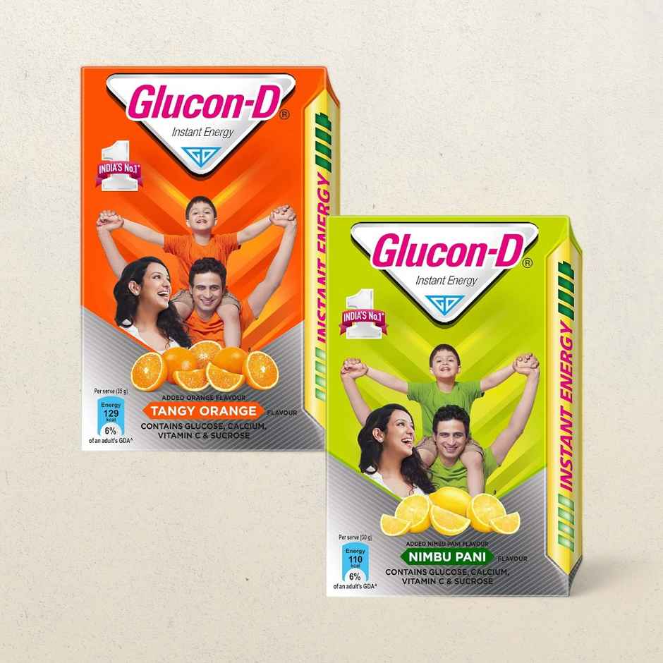 Glucon-D Tangy Orange Instant Powder(450gms) & Glucon D Instant Energy Health Drink Nimbu Pani(450gms) Combo