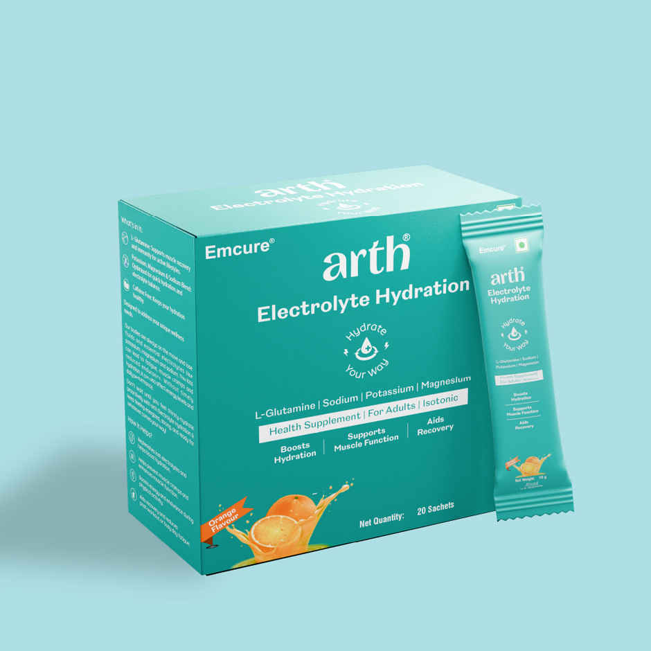 Arth By Emcure Electrolyte for Quick & Daily Hydration | Orange Flavor