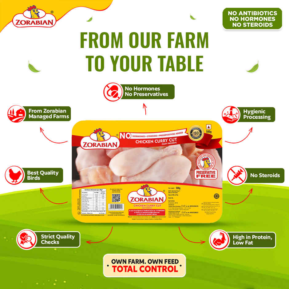 Zorabian Chicken Curry Cut Without Skin | High Protein | Preservative-Free | Hormone-Free