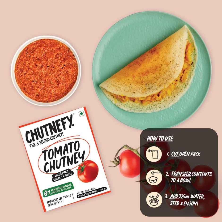 Chutnefy Tomato Chutney - Value Pack | Serves 5-6 People - 0% Additives-Colours-Preservatives