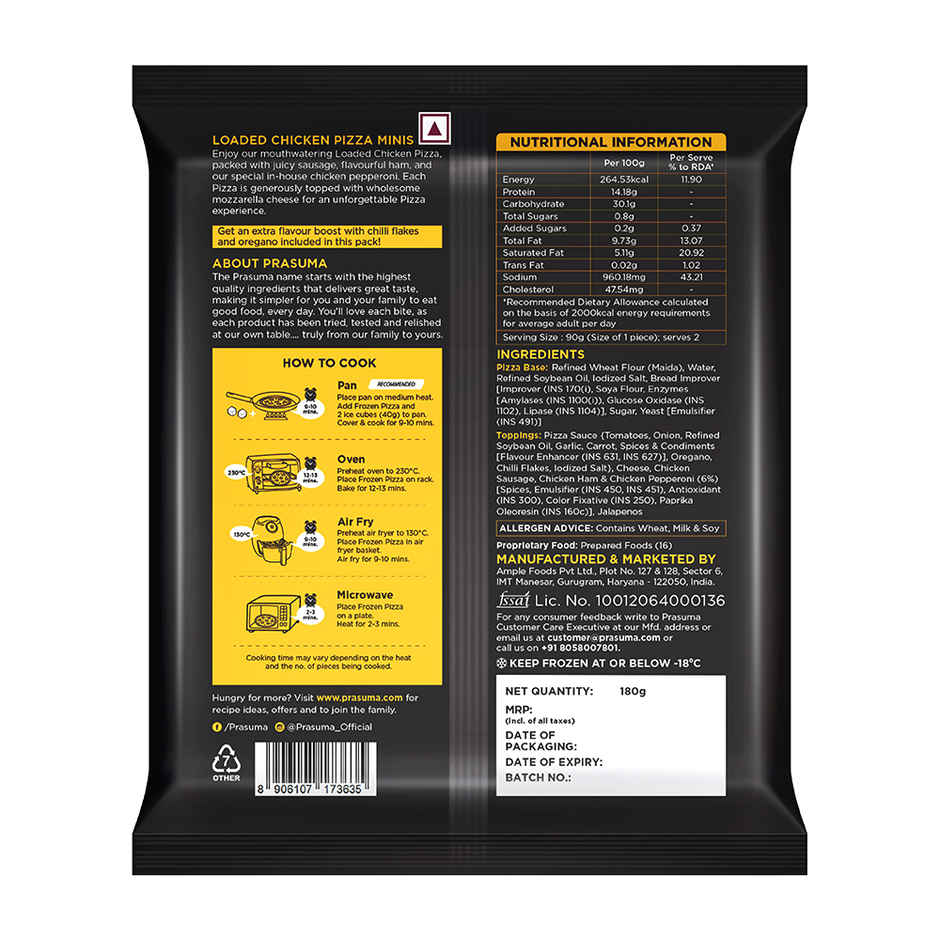 Prasuma Loaded Chicken Pizza Minis