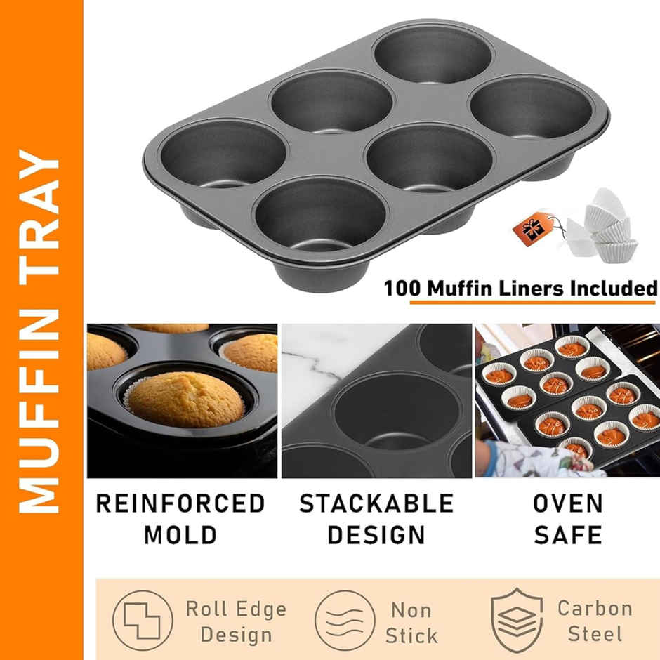 Se7en Premium Cake Making Set | Steel Bakeware Combo Microwave OTG Safe