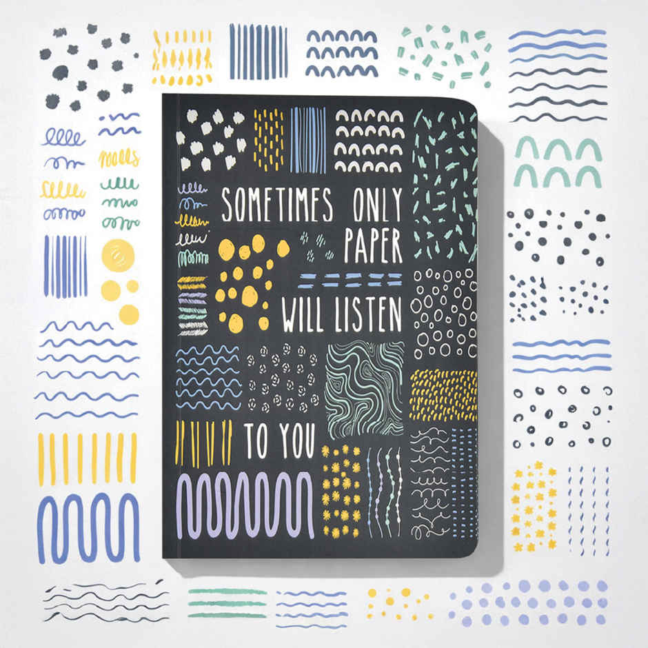 Papboo Ruled Soft Bound Notebook Matte Finished Cover | 120 Pages, 21 x 15 cm, 80 Gsm - Sometimes