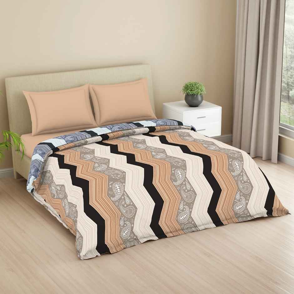 WELSPUN Microfiber Lume Quilt Double 110 GSM Polyster, Easy Care | Light Taupe - 200 x 220 cm