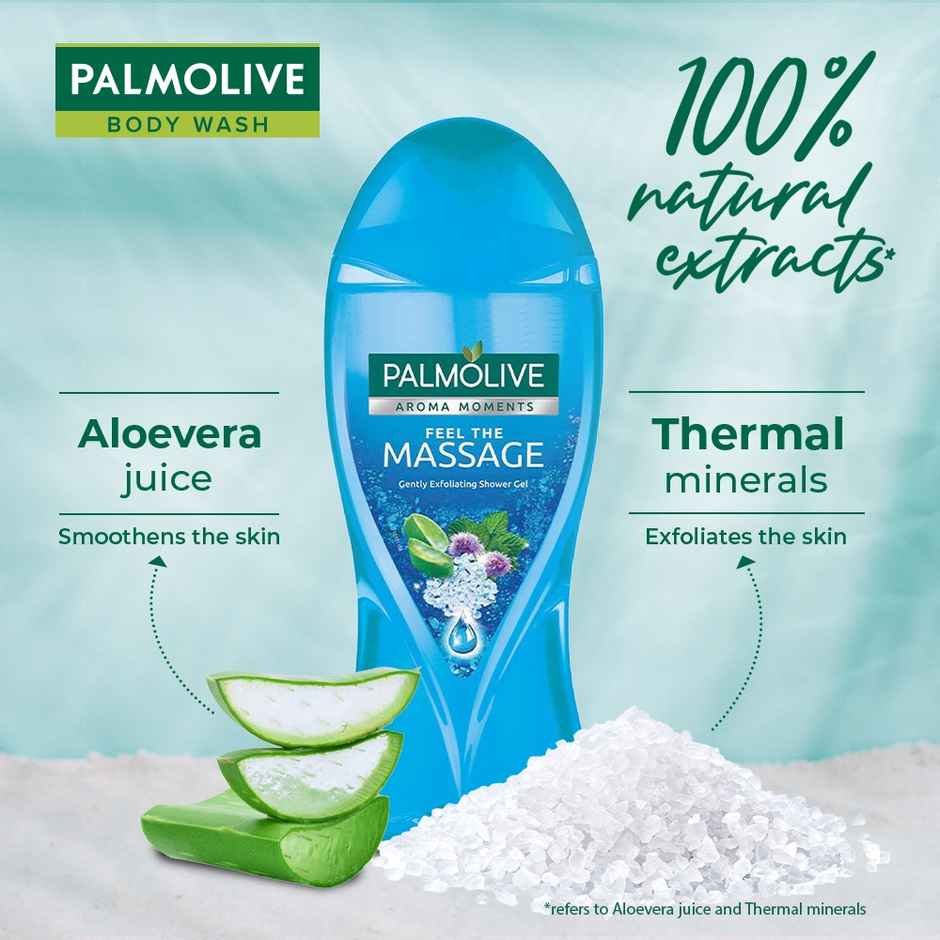 Palmolive Body Wash Feel The Massage Exfoliating Shower Gel With 100% Natural Thermal Minerals