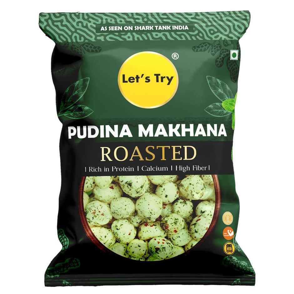 Let's Try Pudina Flavoured Makhana | 100% Groundnut Oil | No Trans Fat | No Palm Oil