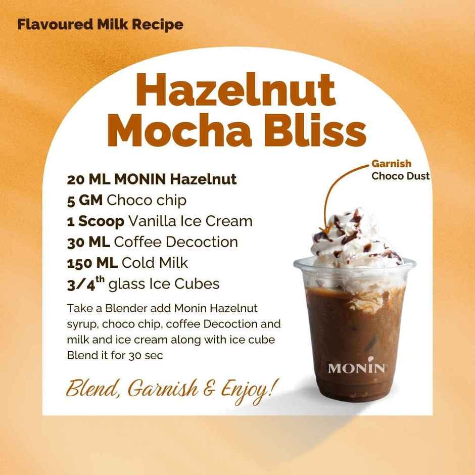 Monin Hazelnut Syrup For Coffee, Shakes And Mocktails