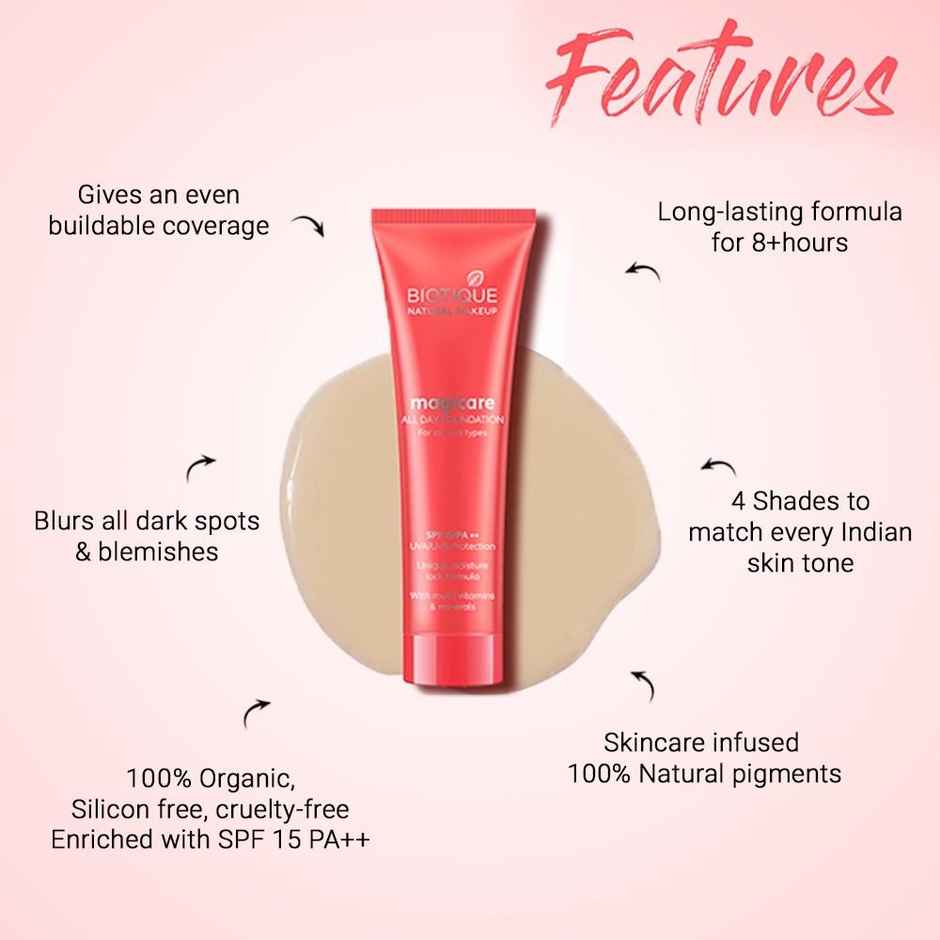 Biotique Natural Makeup Magicare All Day Foundation (Seashell)