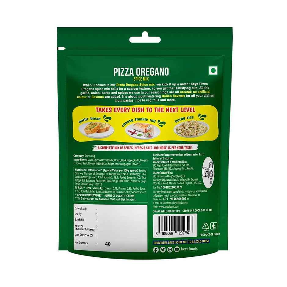 Keya Pizza Oregano Spice Mix Sachet Multipack