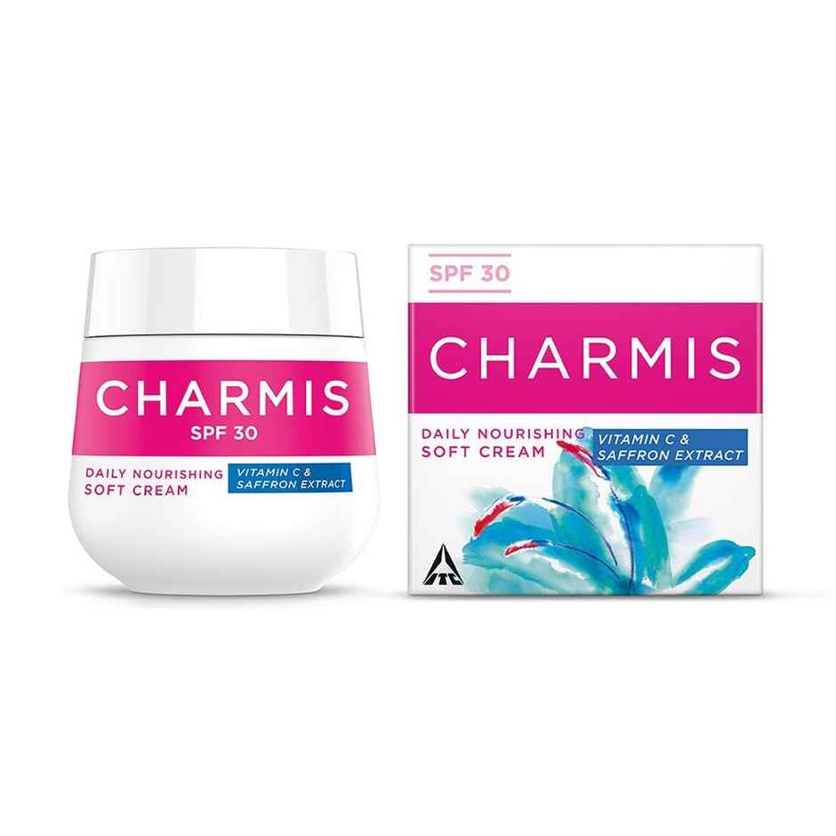 Charmis Daily Nourishing Soft Cream with Vitamin C Saffron Extracts and SPF 30 For Glowing And Moisturized Skin
