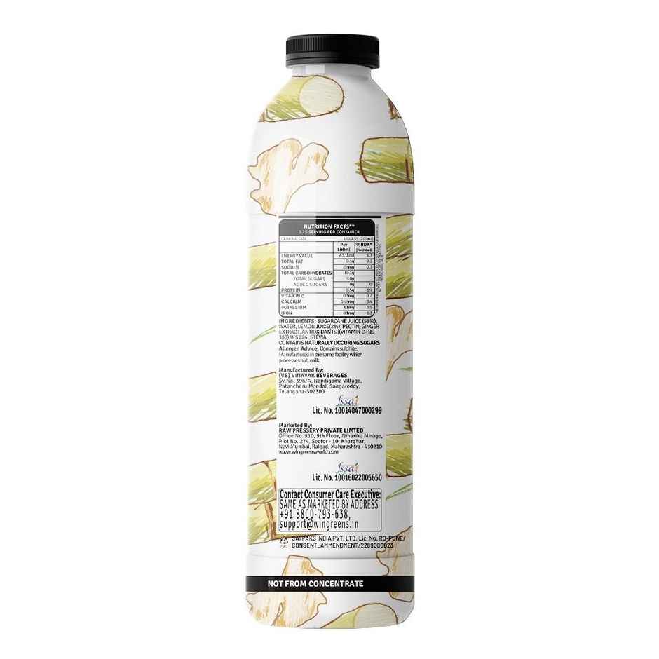 Raw Pressery Refreshers Sugarcane Fruit Juice