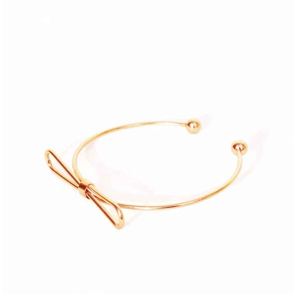 Joker & Witch Elegant Bow Open Cuff Rosegold Bracelet