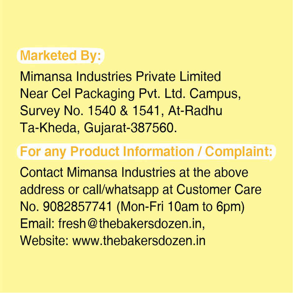 The Baker's Dozen Zero Maida Garlic Bread | Whole wheat | Atta Bread | No Maida | Clean label