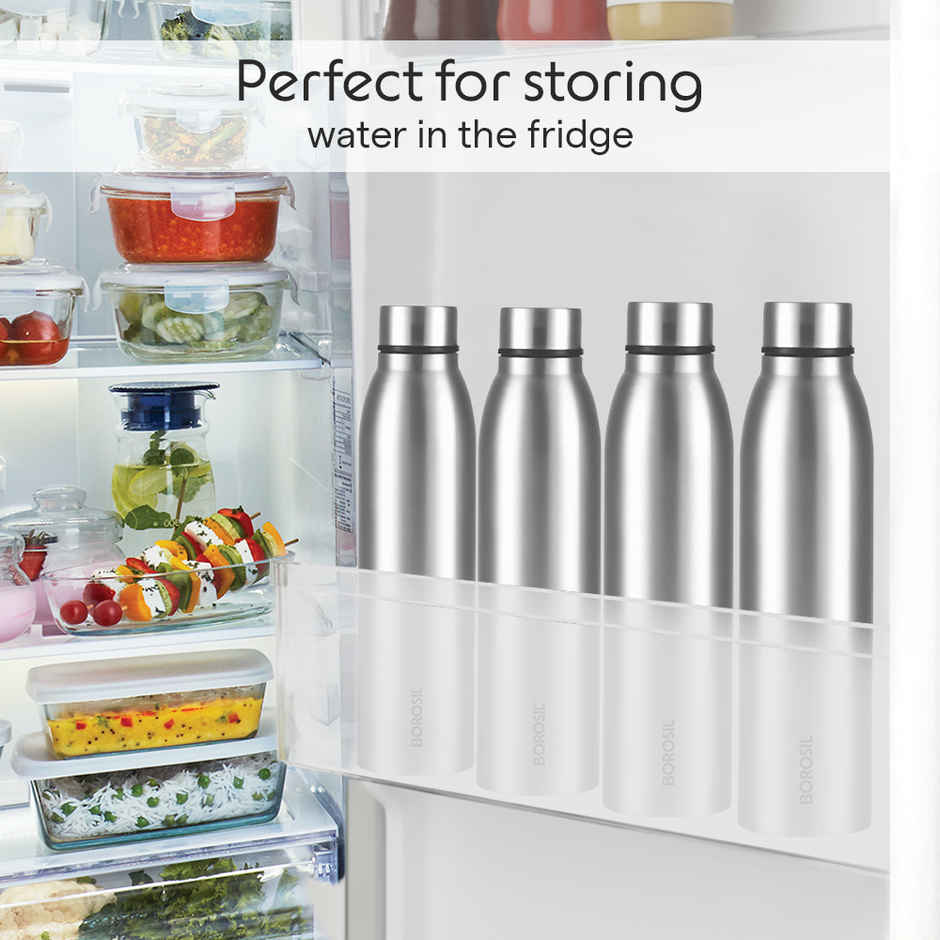 Borosil Glacier BIS Approved Single Wall Stainless Steel Water Bottle | 950 ml