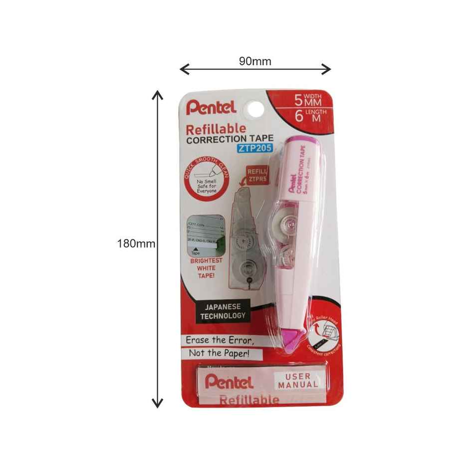 Pentel ZTP205 Correction Tape Single Pink Body