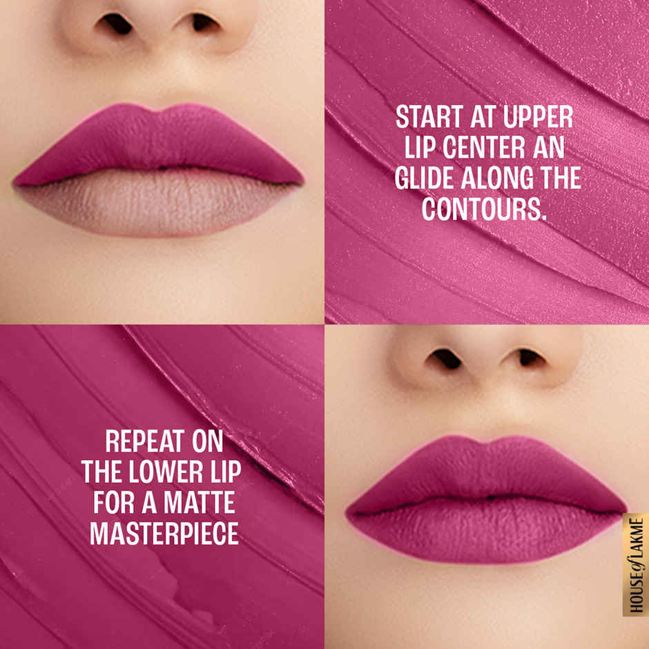 Lakme 9to5 Powerplay Priming Matte Lipstick, Lasts 16hrs, Plum Pick