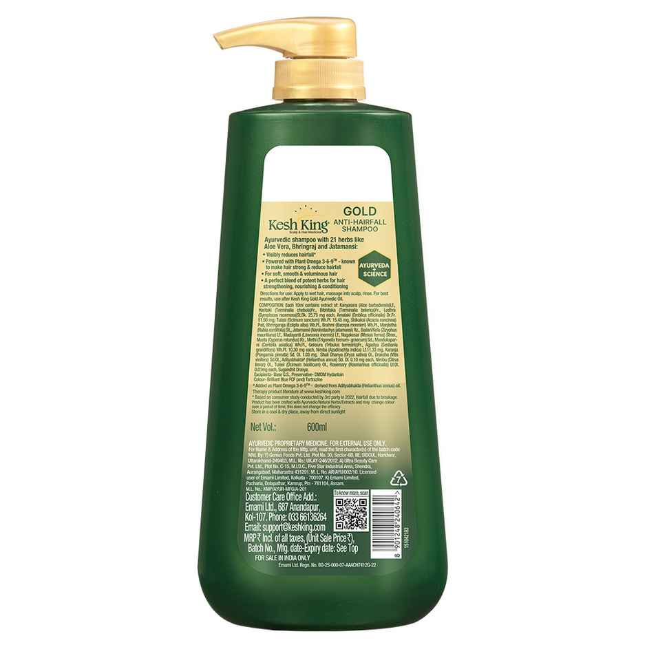 Kesh King Gold Anti Hairfall Shampoo for Soft, Smooth & Voluminous Hair