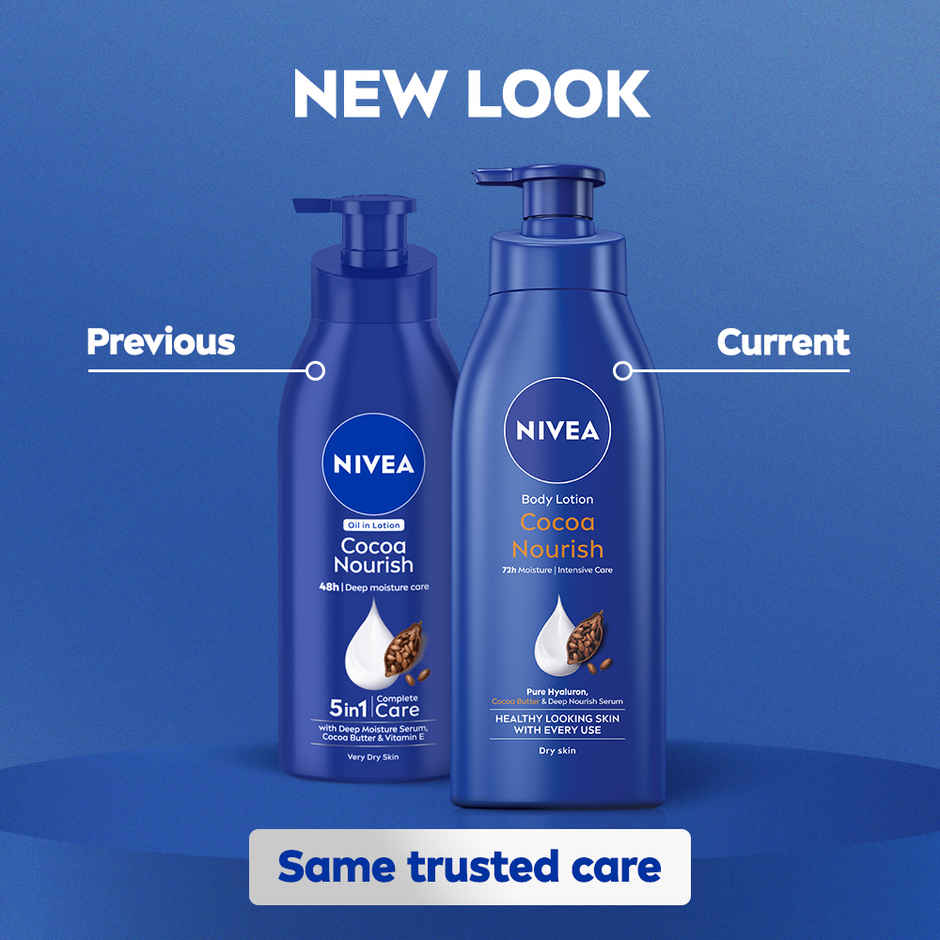 NIVEA Cocoa Nourish Body Lotion|Deep Moisture Serum|Non Greasy|Moisturiser For Very Dry Skin
