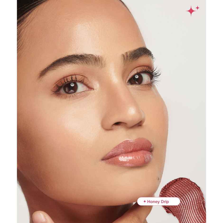 Gush Beauty Glaze Lip Oil Gloss | High Shine & Hydrating Brown Gloss | Honey Drip | Brown Gloss
