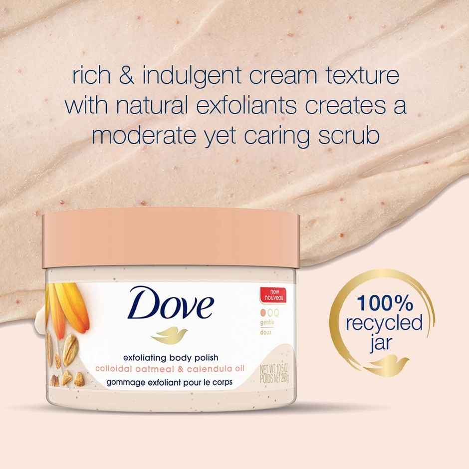 Dove Body Polish Scrub | with Oatmeal | For Sensitive Skin | Get Soft & Smooth Skin