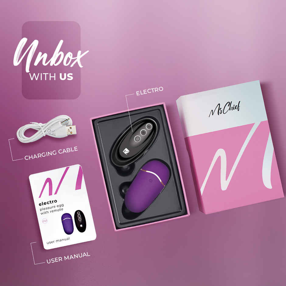 Mschief Electro Massager Pleasure Egg With Remote|12 Frequencies|Waterproof | Massager