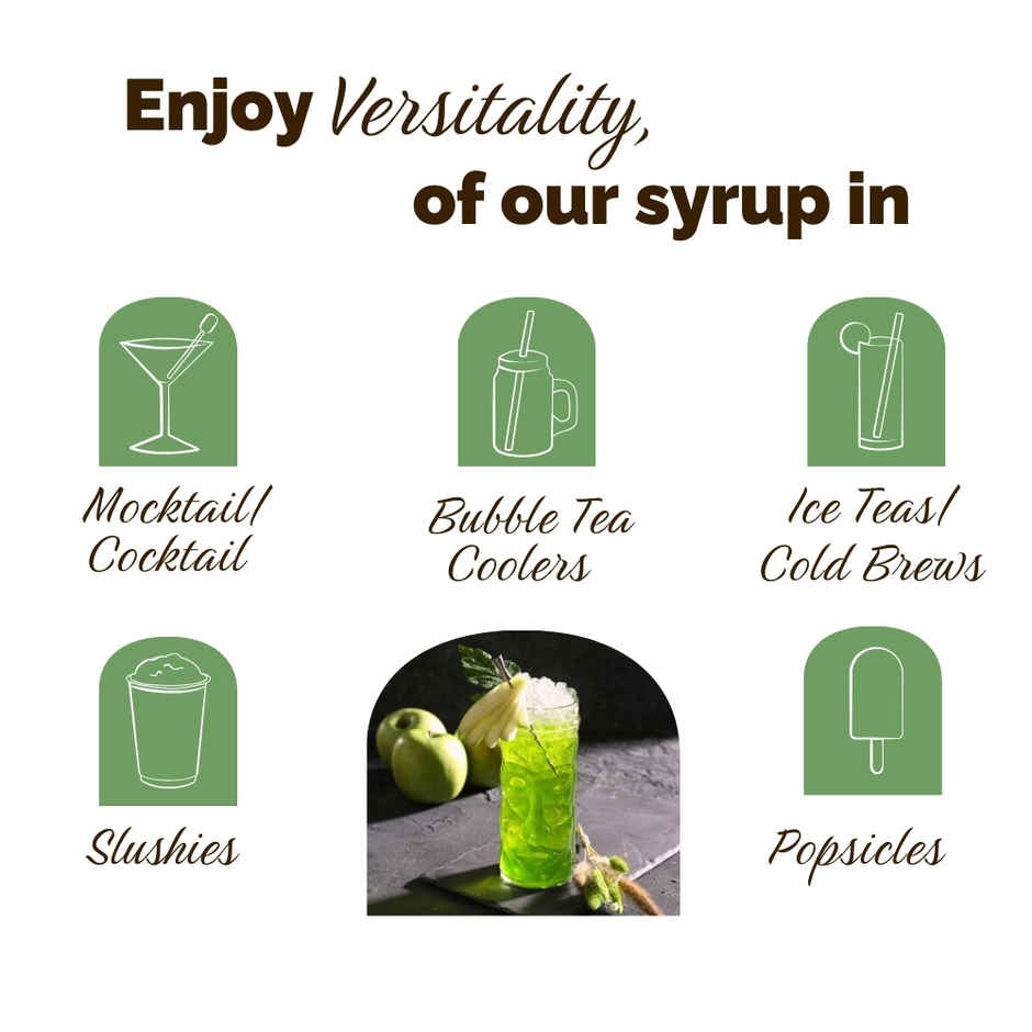 Monin Green Apple Syrup for Cocktail |Mocktails |Mixers