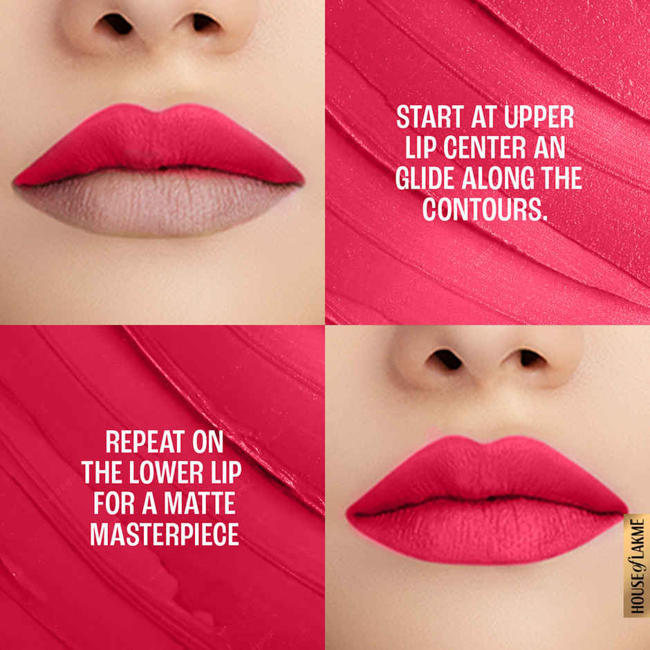 Lakme 9to5 Powerplay Priming Matte Lipstick, Lasts 16hrs, Scarlet Surge
