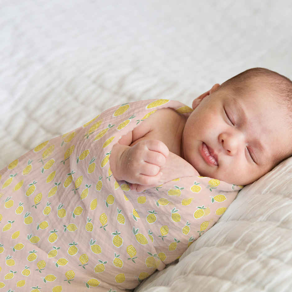 Haus & Kinder Cotton Muslin Swaddle Wrap for New Born Baby Blanket and Swaddles for Newborn Floral