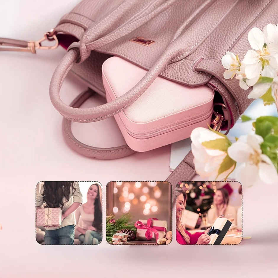 Zedak Leather Jewellery Organizer Box | Pink