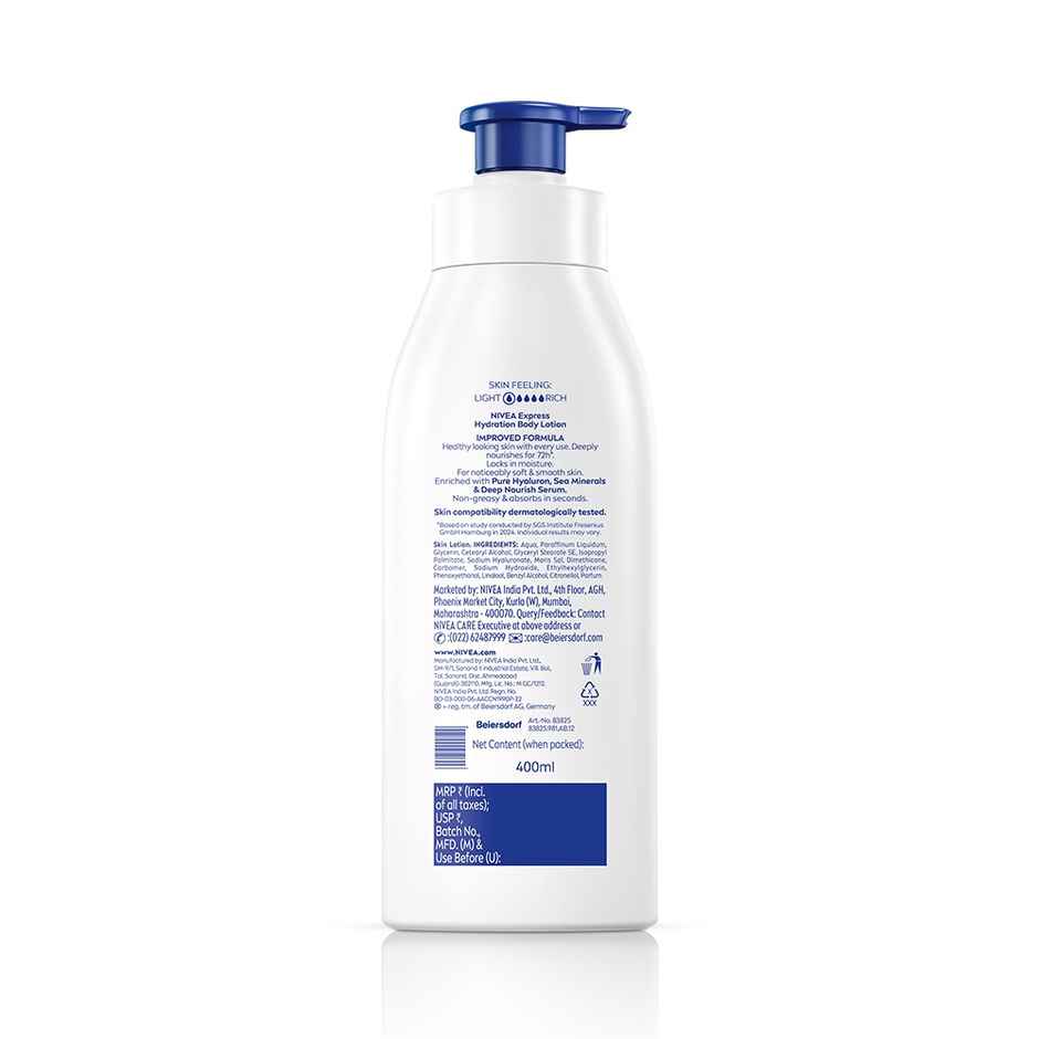 NIVEA Express Hydration Body Lotion|Sea Minerals & Deep Moisture Serum|Non Greasy