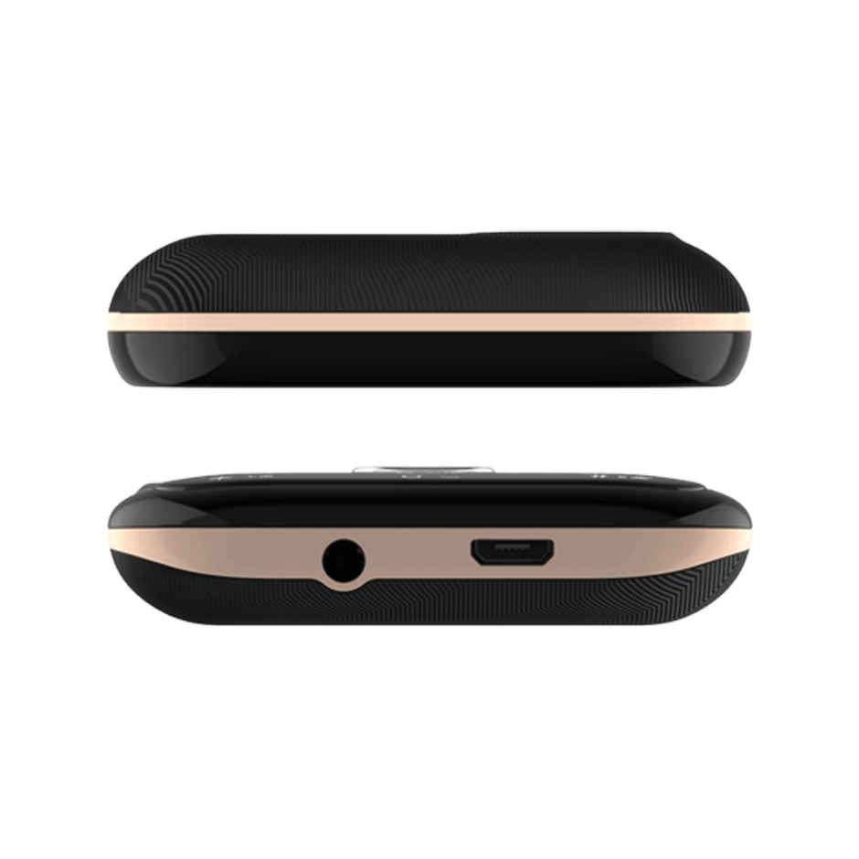 Lava Gem 2025 Dual Sim Keypad Phone 2.8 inch Display, Camera & Flash | 2575mAh Smart AI Black Gold