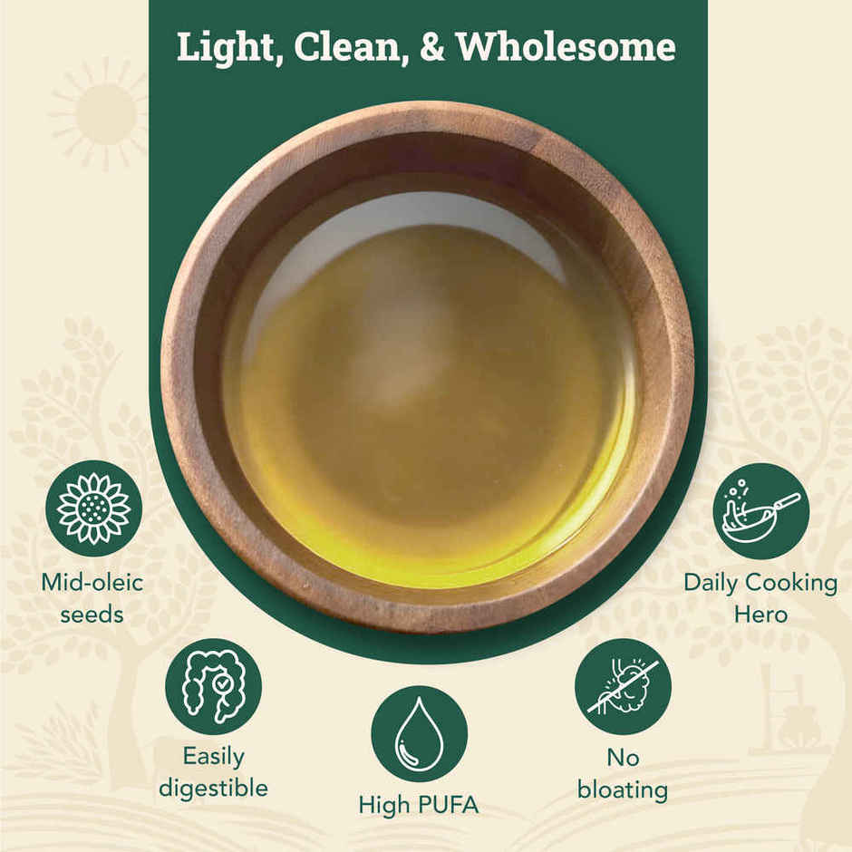 Anveshan Sunflower Wood Cold Pressed Oil Hdpe Can | Healthy Cooking Oil