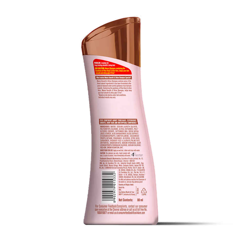 Meera Smooth & Shine Shampoo with Rice Kanji & Aloe Vera | Up to 72 Hours Smooth & Shiny Hair