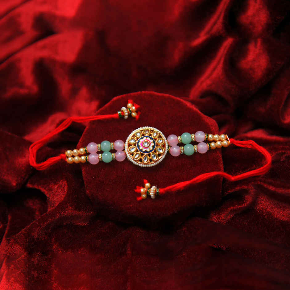 Aurum Floral Meenakari Rakhi - Vibrant Craft