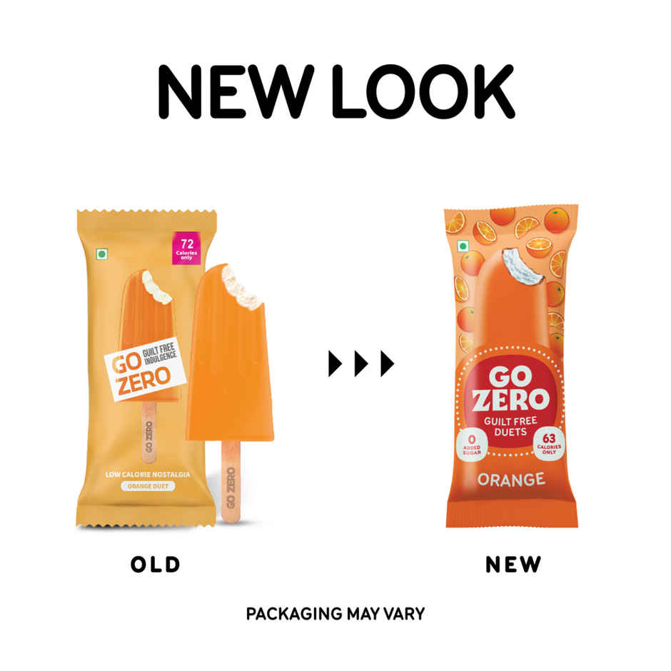 Go Zero Orange Duet Low Calorie Guilt Free Ice Cream Stick