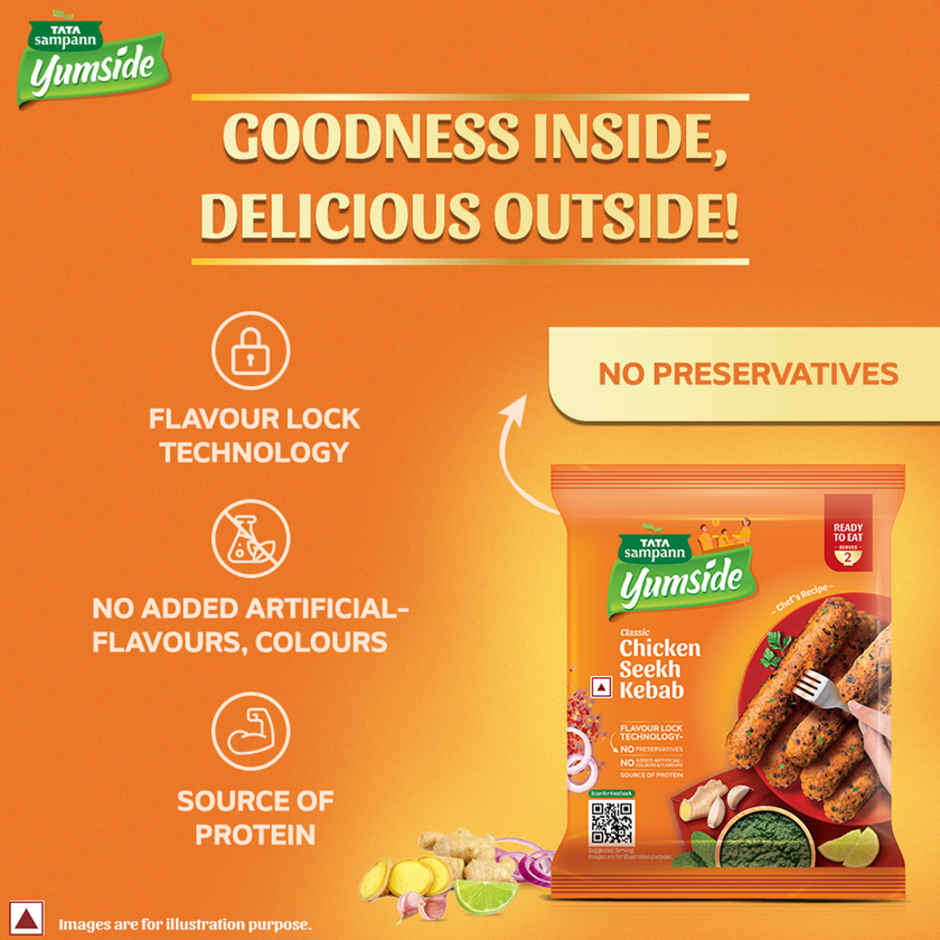 Tata Sampann Yumside Classic Chicken Seekh Kebab- Ready to Eat Combo