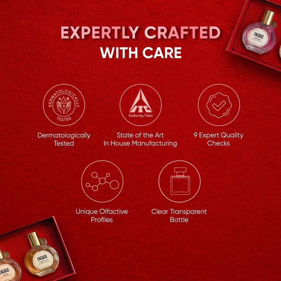 Engage Gift Assorted Luxury Perfume Set for Men & Women | 4 Unique EDPs| Couple Combo