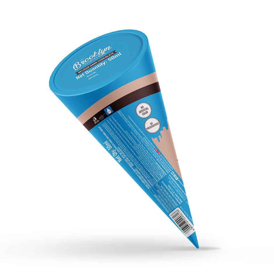 The Brooklyn Creamery Belgian Chocolate Mini Ice Cream Cone | Low Calorie Zero Added Sugar