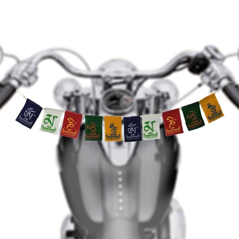 Divine Vibes Tibetan Flag for Bike Decoration