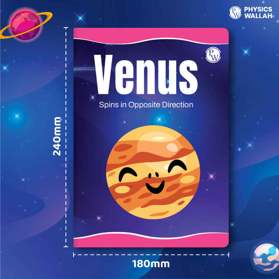 Physics Wallah 172 Pages Children Notebook | Math 0.5 Inch (12 mm ) | Venus  | Set of 6 