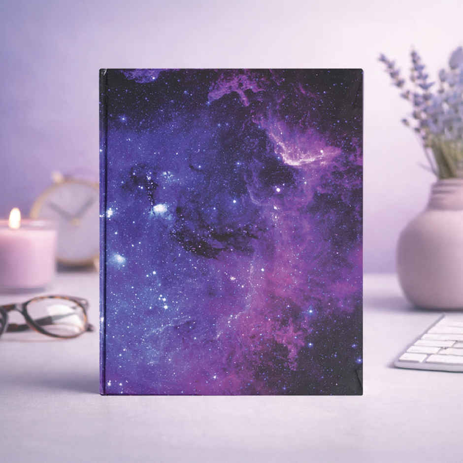 Papboo Galaxy Single Ruled Hardbound Notebook Diary, (22 X 17.5 Cm), 80 Gsm, 140 Pages