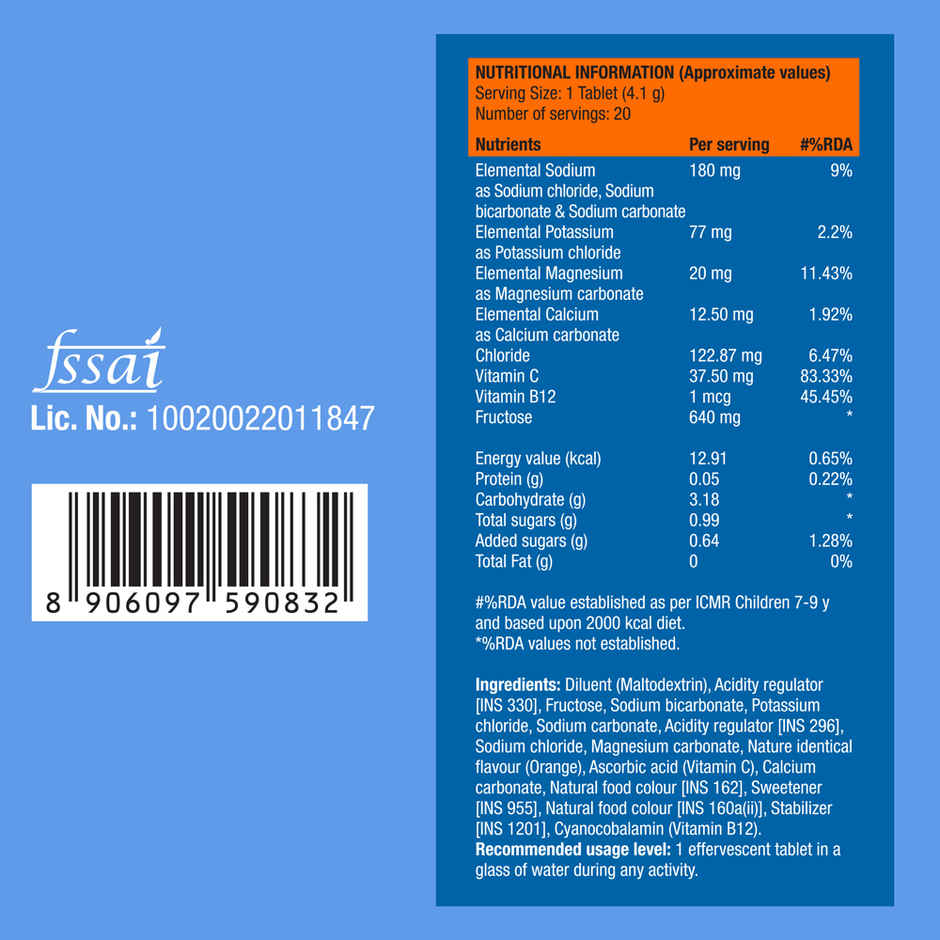 Fast&Up Reload Energy Drink Low Sugar Electrolyte - Orange Flavour