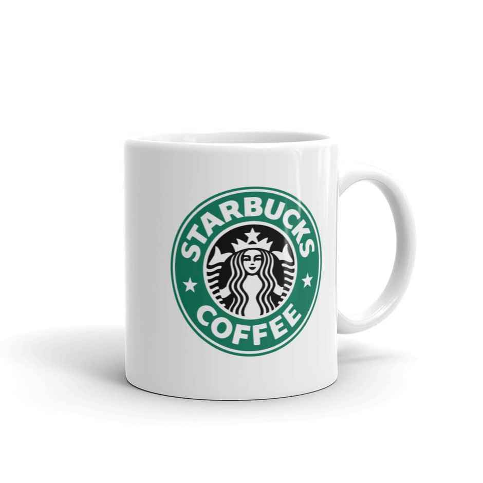 Kooltech Ceramic Printed White Coffee Mug - White, 325 ml/11Oz