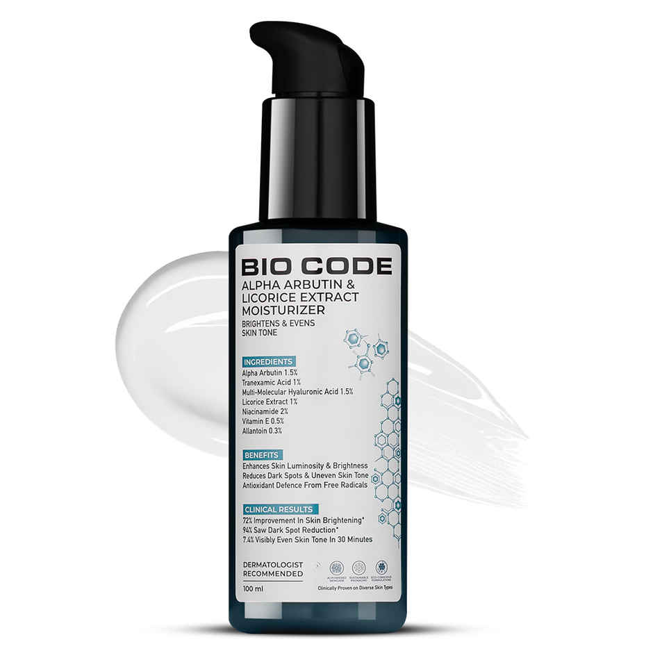 Bio Code Alpha Arbutin & Licorice Extract Brightening Moisturizer | AI-Enhanced Formula