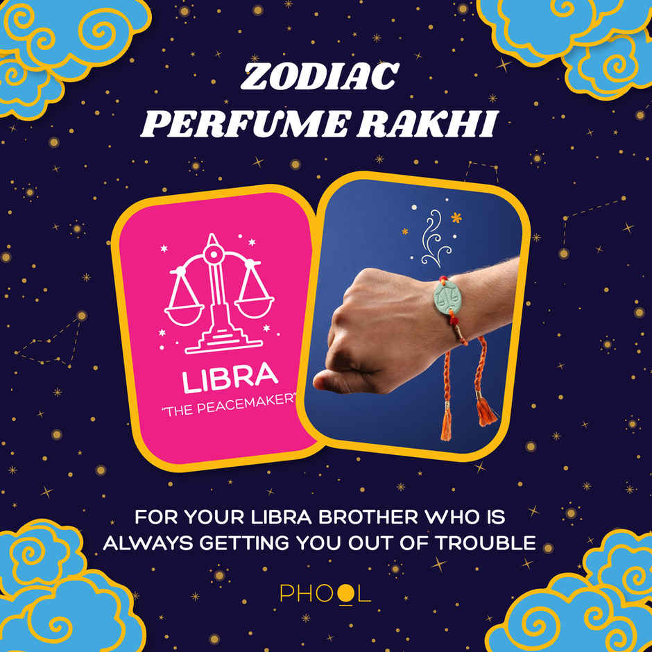 Zodiac Libra Rakhi for Brother (Phool)
