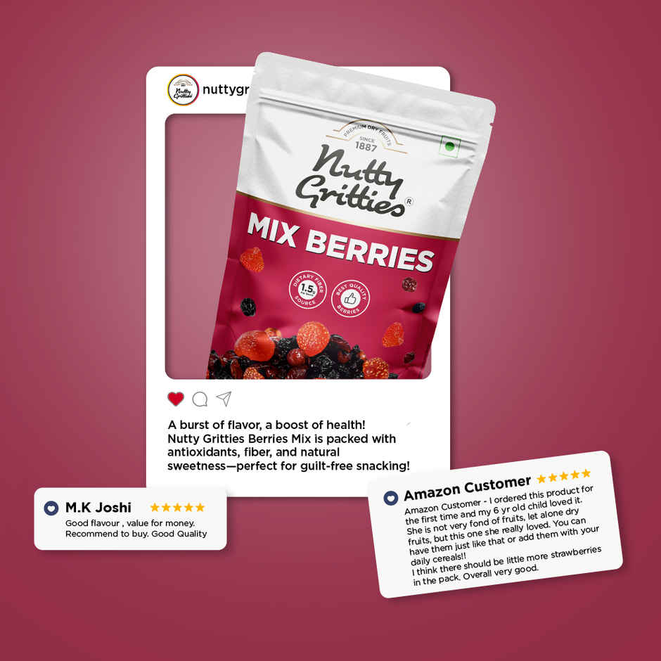 Nutty Gritties Premium Mix Berries - 4 In 1 Fibre-Rich Snack