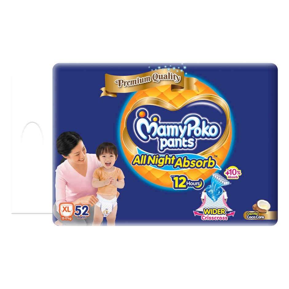 Mamypoko All Night Absorb Pant Style Diaper | XL | 52 pcs